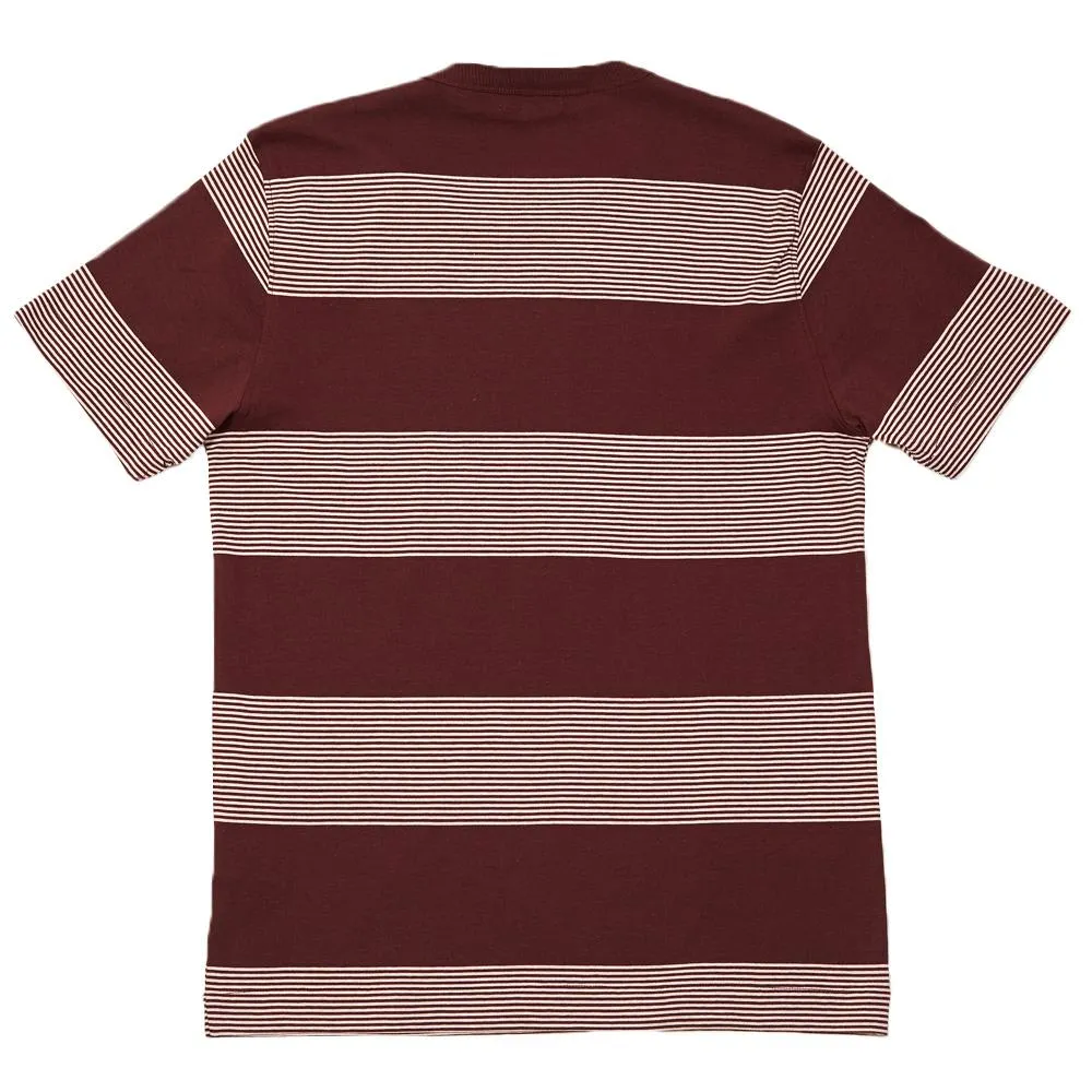 YMC Stripe Pocket TeeBurgundy